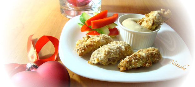 Куриные палочки с медово-горчично-майонезным соусом