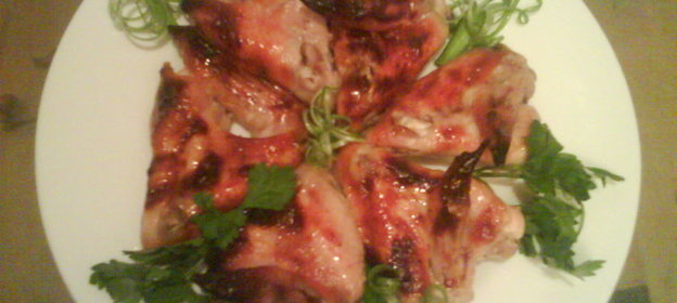 Треугольники из куриных крылышек в медово-лимонном маринаде (возможно вариант) + вариант подачи