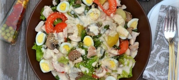 Теплый овощной салат