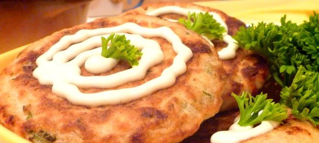 Оладьи многозерновые с сыром и зеленью