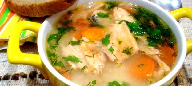 Бульон из хребта лосося с рисом