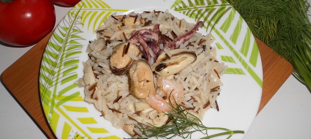 Рис Акватика Mix с морским коктейлем