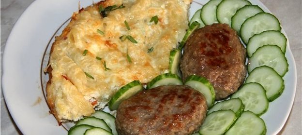 Яичница с макаронами