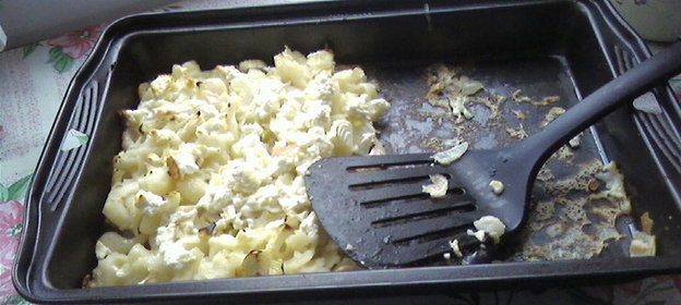 Запеканка макаронная с брынзой