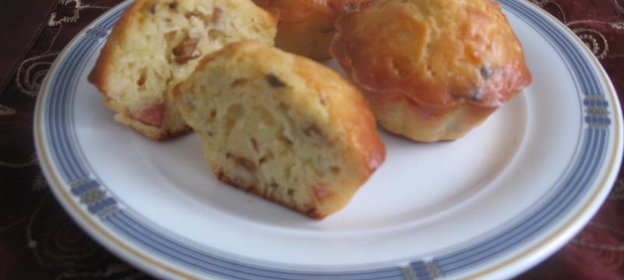 Маффины с беконом и грибами