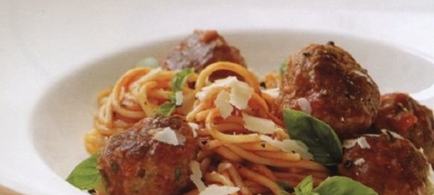 Спагетти с мясными шариками
