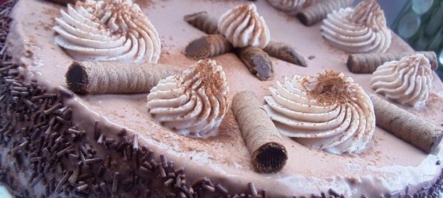 Шоко-сырный торт с кофейным бисквитом