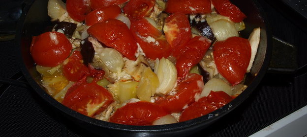 тушенные овощи с курицой ( по турецки)