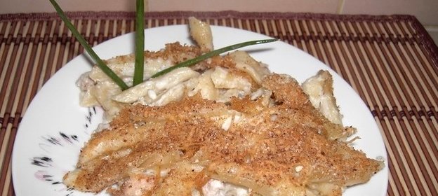 Макароны со свининой в духовке