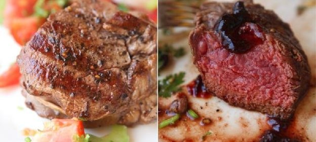 Стейк из говядины с классическим винным соусом