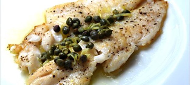 Морской язык под лимонным соусом