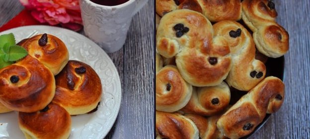 Булочки «Глаза Святой Лючии» (Lussekatter)