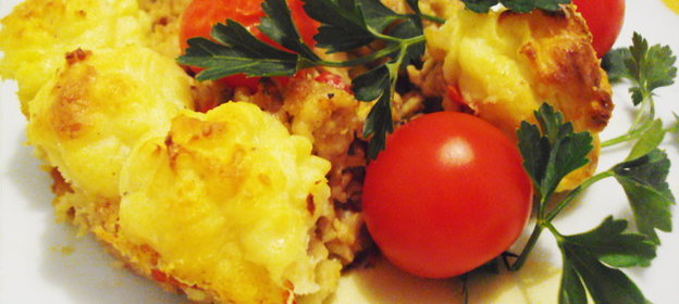 Картофельная запеканка с куриным фаршем