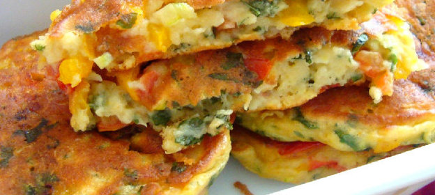 Мини-пиццы - овощные оладьи