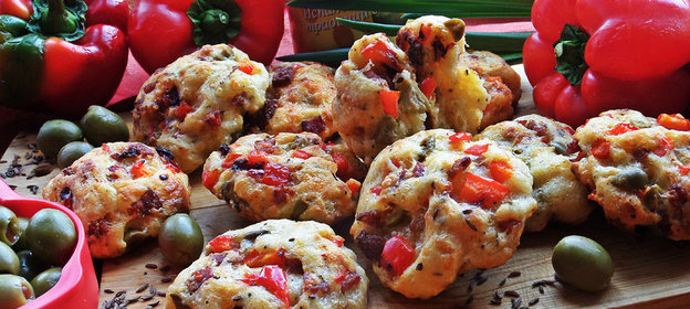 Пиццы-булочки на творожном тесте