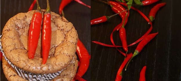 Влажные шоколадные кексы с чили