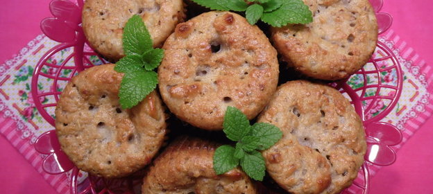 Яблочные кексы с отрубями