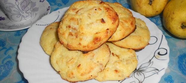 Творожные лепешки с грушей