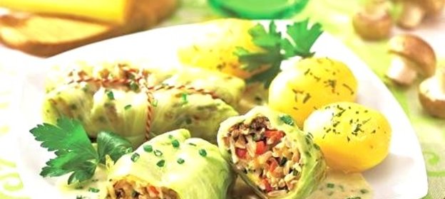 Голубцы с грибами и рисом