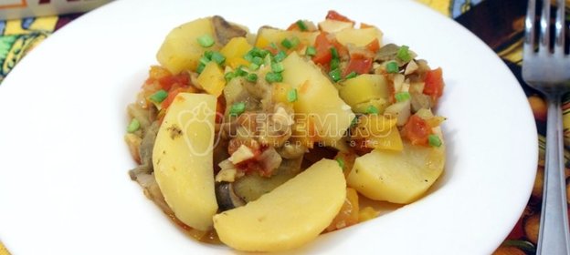 Овощи запеченные с грибами в фольге