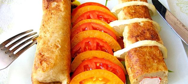 Крабовые палочки в овсяном тесте