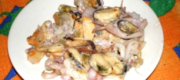 Жареный морской коктейль