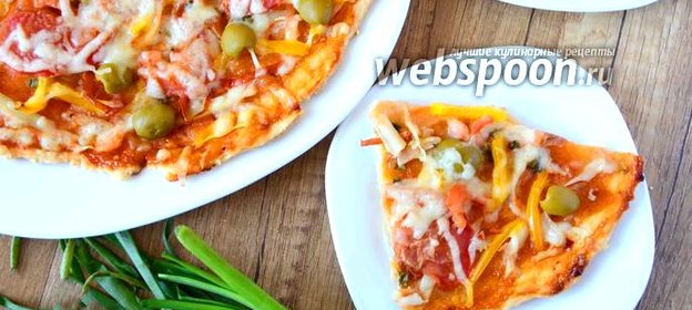 Острая пицца с кальмаром и креветками