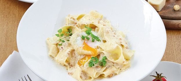 Паста с низкотемпературным яйцом