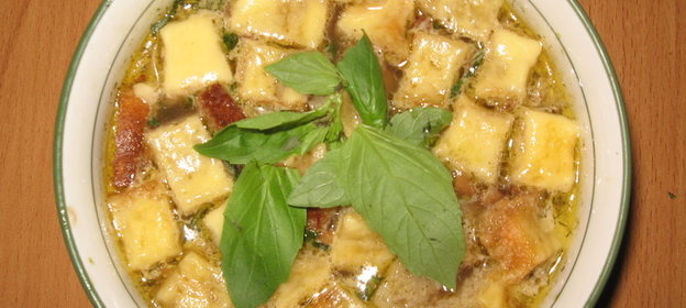 Грибной суп на куринном бульоне