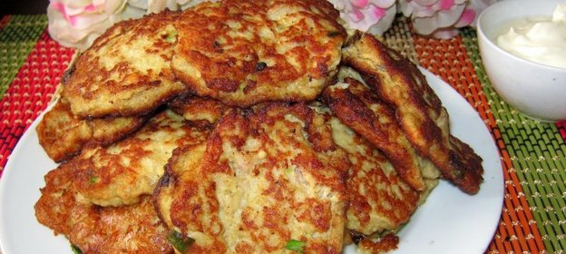 Кабачковые оладьи с мясным фаршем