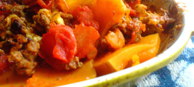 Запеканка с тыквой и мясным фаршем Оранжевая осень