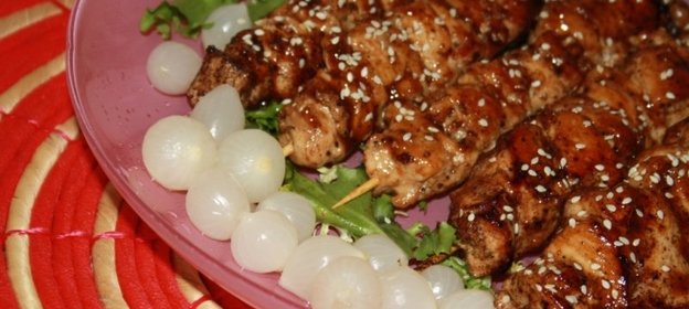 Якитори из куриного филе с соусом терияки