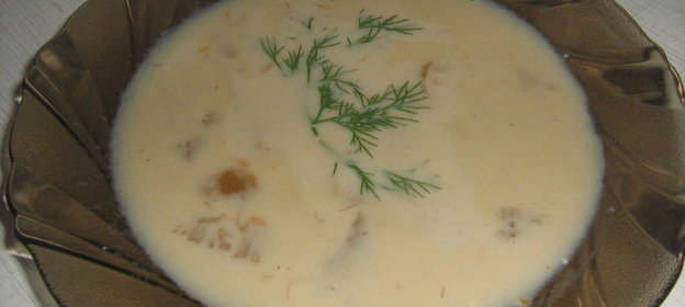 Сырный суп-пюре с грибами
