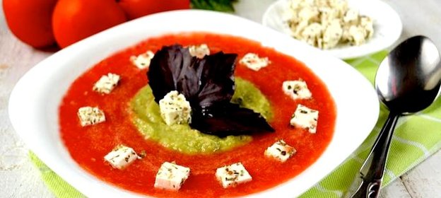 Овощной суп-смузи с брынзой