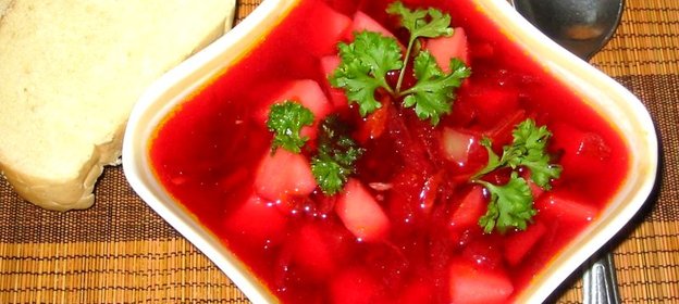 Острый борщ на овощном бульоне