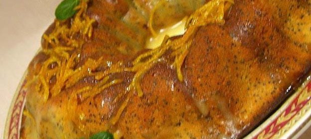сырный апельсиновый кекс с маком