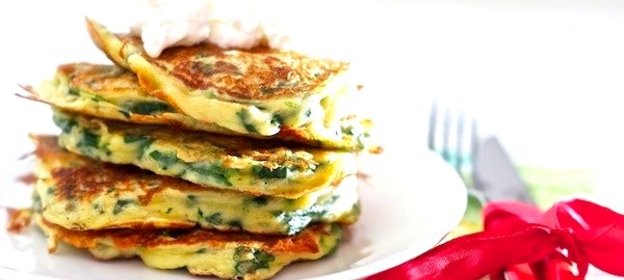 Оладьи со шпинатом и Горгонзолой