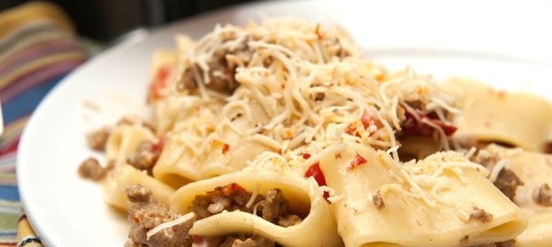 Паста с мясным фаршем