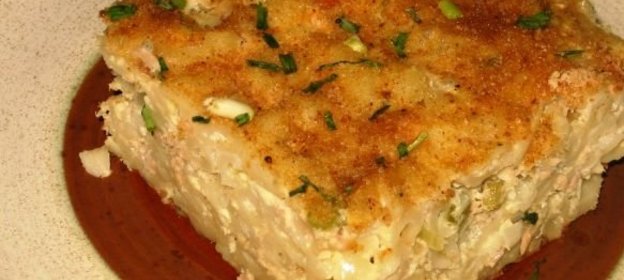 Макароны, запеченные с тунцом