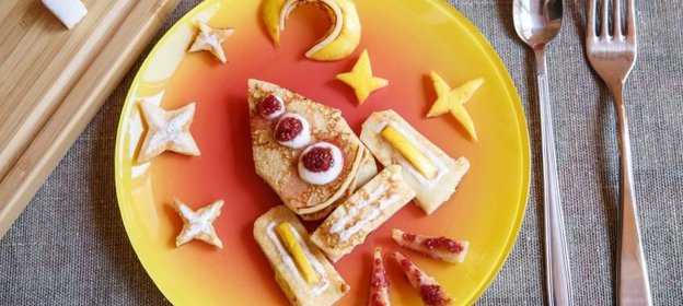 Оладьи с яблоками Космические