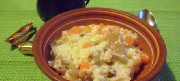 Каша Дружбас тыквой, антоновкой и изюмом в мультиварке