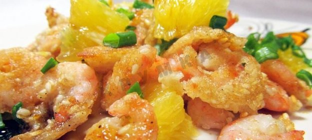 Салат Креветки с апельсинами