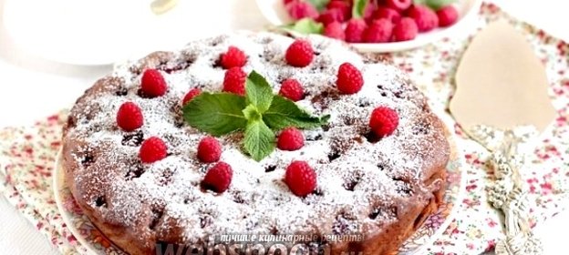 Шоколадно-малиновый пирог