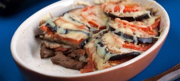 Запеканка из лисичек и баклажанов