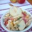 Макаронный салат с яблоком и запечённым перцем