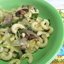 Макароны с куриной печенью и грибами