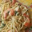 Спагетти с креветками и морскими гребешками