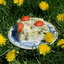Суп из баклажанов с грибами,с палочками