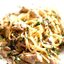Паста с курицей и миндальным соусом