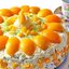 Торт творожный с персиками